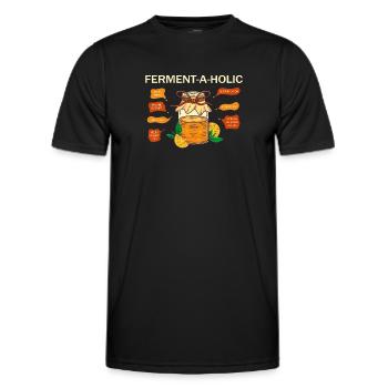 Ferment-A-Holic Kombucha Lover Benefits - Men's Functional T-Shirt - black - Front - AI Model Male 178 dark (178cm)