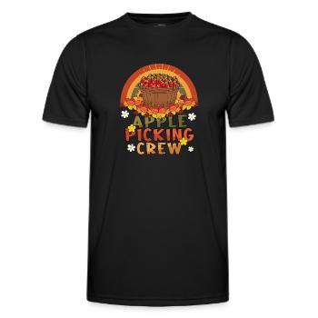 Équipe de cueillette de pommes Automne Automne Cueilleur de pommes - T-shirt sport Homme - noir - Devant - AI Model Male 178 dark (178cm)