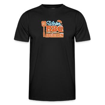 BBQ Barbecue ABGRILLEN grillen Barbecue-Grill - Männer Funktions-T-Shirt - Schwarz - Vorne - AI Model Male 178 dark (178cm)