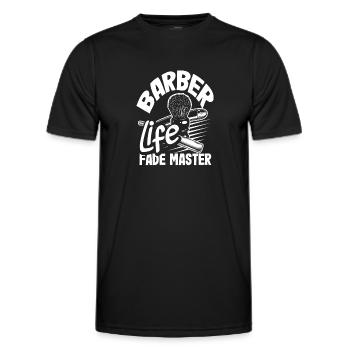 Barber Men's Hairdresser Hairdresser - Men's Functional T-Shirt - black - Front - AI Model Male 178 dark (178cm)