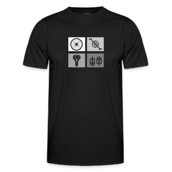 Bicycle Accessories Bicycle - Men's Functional T-Shirt - black - Front - AI Model Male 178 dark (178cm)