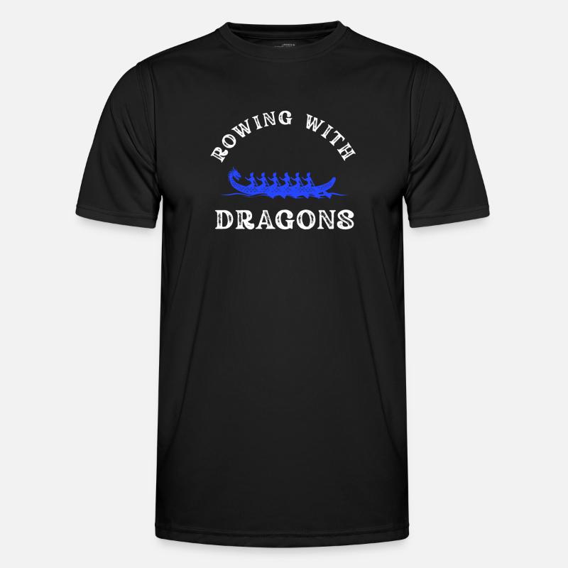 Rudern mit Drachen Drachenboot - Männer Funktions-T-Shirt - Schwarz
