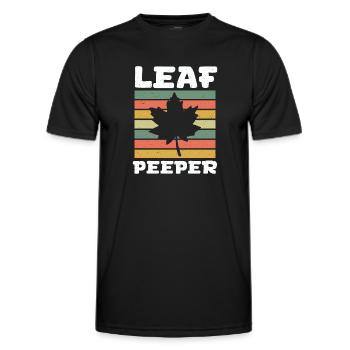 Blatt Peeper Retro Vintage Laub Blatt Peeping - Männer Funktions-T-Shirt - Schwarz - Vorne - AI Model Male 178 dark (178cm)
