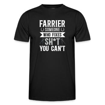 Farrier Horseshoe Horseshoeing - Men's Functional T-Shirt - black - Front - AI Model Male 178 dark (178cm)