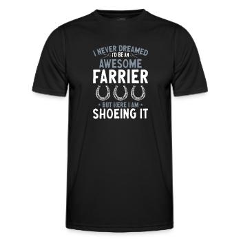 Farrier Horseshoe Horseshoeing - Men's Functional T-Shirt - black - Front - AI Model Male 178 dark (178cm)