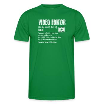 Video-Editor Lustige Definition Kinematographie - Männer Funktions-T-Shirt - Kelly Green - Vorne - AI Model Male 178 dark (178cm)