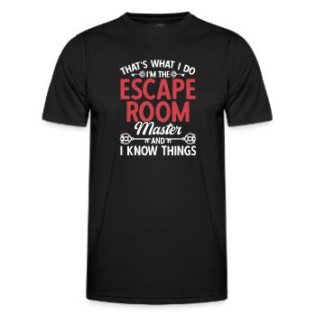 Salle d’évasion - T-shirt sport Homme - noir - Devant - AI Model Male 178 dark (178cm)
