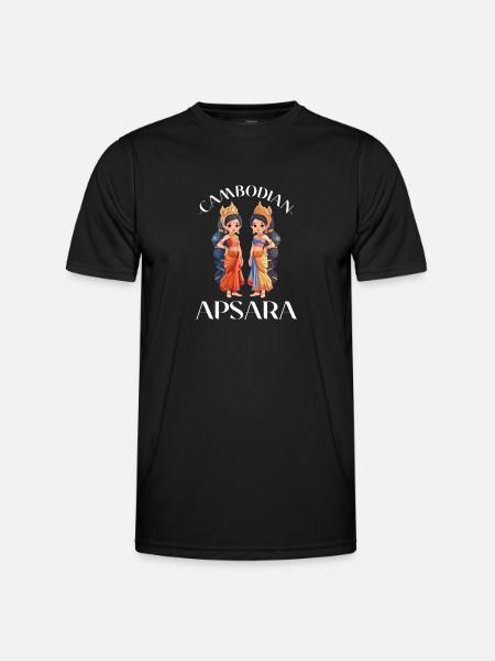 Cambodja Apsara Danscultuur Traditioneel - Functioneel T-shirt voor mannen - zwart