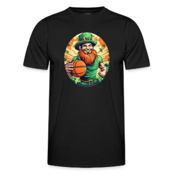 Basket-ball Trèfle de la Saint-Patrick - T-shirt sport Homme - noir - Devant - AI Model Male 178 dark (178cm)