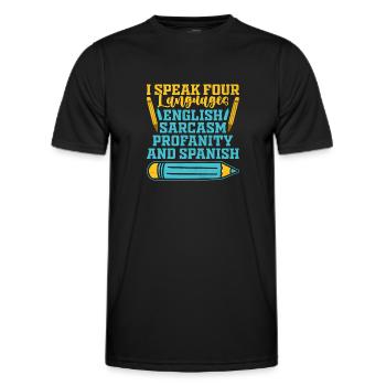 Professeur de langues étrangères École Professeurs de langues - T-shirt sport Homme - noir - Devant - AI Model Male 178 dark (178cm)