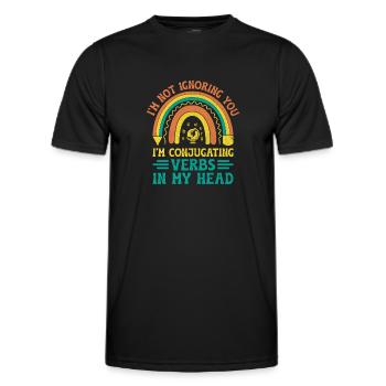Professeur de langues étrangères École Professeurs de langues - T-shirt sport Homme - noir - Devant - AI Model Male 178 dark (178cm)
