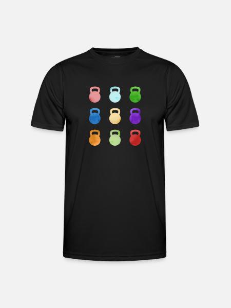 Kettlebell Workout Fitness Training - Men's Functional T-Shirt - black