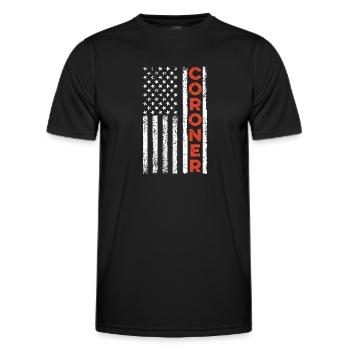 Gerichtsmediziner USA Flagge Strafverfolgung Patriotischer Stellvertreter - Männer Funktions-T-Shirt - Schwarz - Vorne - AI Model Male 178 dark (178cm)