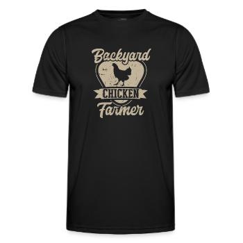 chicken breeder rooster hen backyard chickens - Men's Functional T-Shirt - black - Front - AI Model Male 178 dark (178cm)