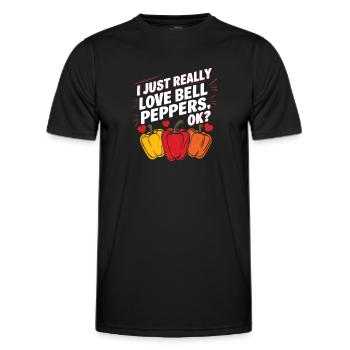 Paprika Geschenk - Männer Funktions-T-Shirt - Schwarz - Vorne - AI Model Male 178 dark (178cm)