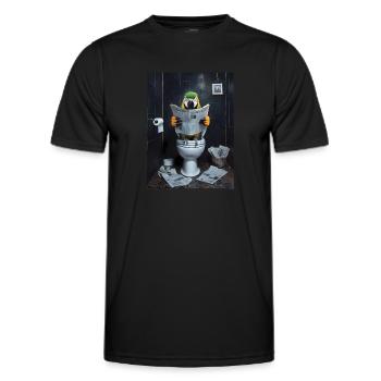 Papagei Toilette Zeitung lesen Geschenk - Männer Funktions-T-Shirt - Schwarz - Vorne - AI Model Male 178 dark (178cm)