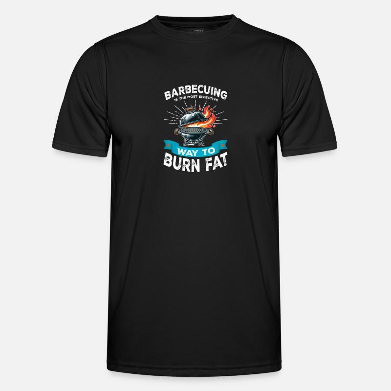 Grilling Burn Fat - Men's Functional T-Shirt - black