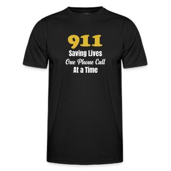 Saving lives One call at a time - Men's Functional T-Shirt - black - Front - AI Model Male 178 dark (178cm)