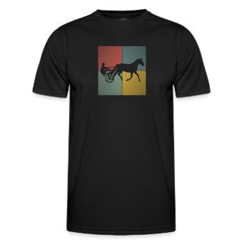 Trabrennpferd Trabrennsport Pferdesport Pferde - Männer Funktions-T-Shirt - Schwarz - Vorne - AI Model Male 178 dark (178cm)