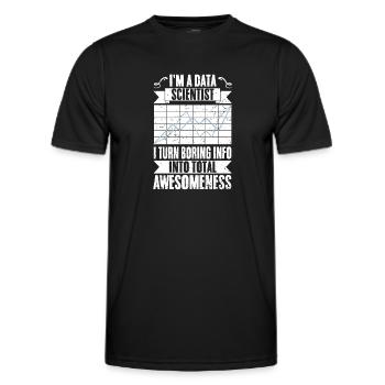 Un data scientist drôle transforme des informations ennuyeuses en informations totales - T-shirt sport Homme - noir - Devant - AI Model Male 178 dark (178cm)