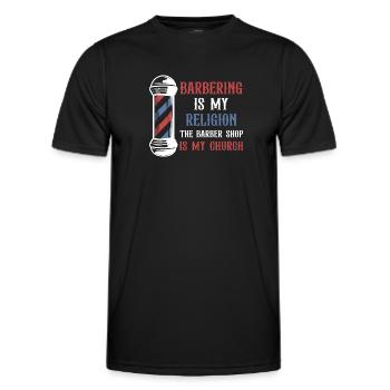 Friseursalon Ist Meine Religion Der Friseurladen - Männer Funktions-T-Shirt - Schwarz - Vorne - AI Model Male 178 dark (178cm)