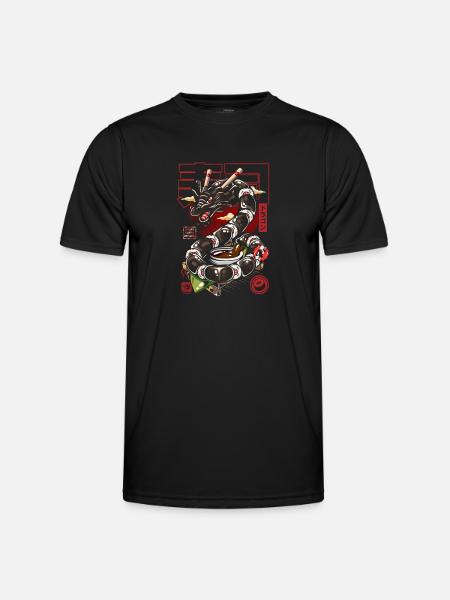Japan Großer Sushi-Drache - Männer Funktions-T-Shirt - Schwarz