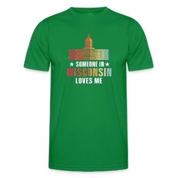 Quelqu’un dans le Wisconsin m’aime - T-shirt sport Homme - vert - Devant - AI Model Male 178 dark (178cm)