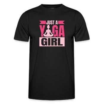 Yoga Just A Yoga Girl - Men's Functional T-Shirt - black - Front - AI Model Male 178 dark (178cm)