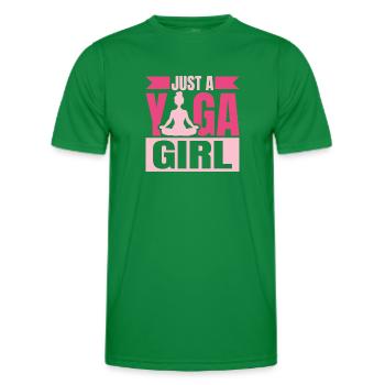 Yoga Just A Yoga Girl - Men's Functional T-Shirt - kelly green - Front - AI Model Male 178 dark (178cm)