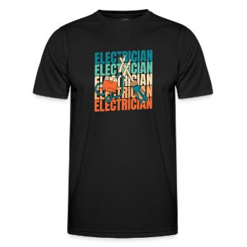 Elektriker Elektroniker - Männer Funktions-T-Shirt - Schwarz - Vorne - AI Model Male 178 dark (178cm)