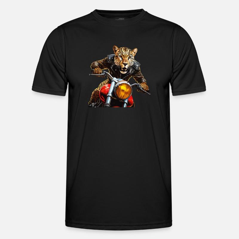 LEOPARD MOTORCYCLE - Men's Functional T-Shirt - black
