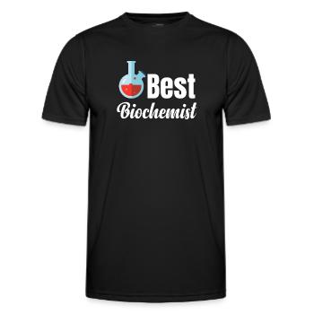 Best Biochemistry Funny Scientist - Men's Functional T-Shirt - black - Front - AI Model Male 178 dark (178cm)