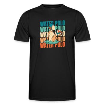 Wasserball Wasserballer - Männer Funktions-T-Shirt - Schwarz - Vorne - AI Model Male 178 dark (178cm)