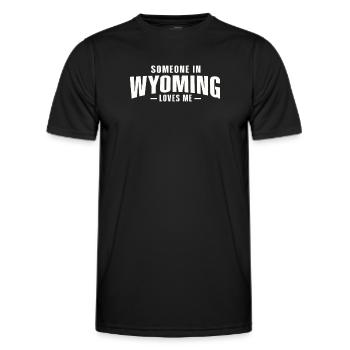 Jemand in Wyoming liebt mich - Männer Funktions-T-Shirt - Schwarz - Vorne - AI Model Male 178 dark (178cm)