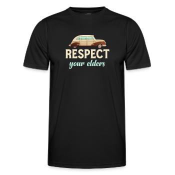 Respect your oldest classic car collectors - Men's Functional T-Shirt - black - Front - AI Model Male 178 dark (178cm)