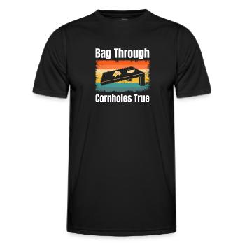 Bag Through Cornholes True Boardgame Tailgating - Männer Funktions-T-Shirt - Schwarz - Vorne - AI Model Male 178 dark (178cm)