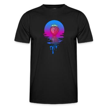 Sunset Strawberry - Männer Funktions-T-Shirt - Schwarz - Vorne - AI Model Male 178 dark (178cm)