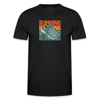 Runner Jogger Runner Running - Men's Functional T-Shirt - black - Front - AI Model Male 178 dark (178cm)