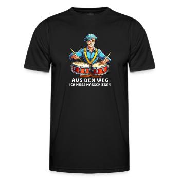 SPIELMANNSZUG AUS DEM WEG - Männer Funktions-T-Shirt - Schwarz - Vorne - AI Model Male 178 dark (178cm)