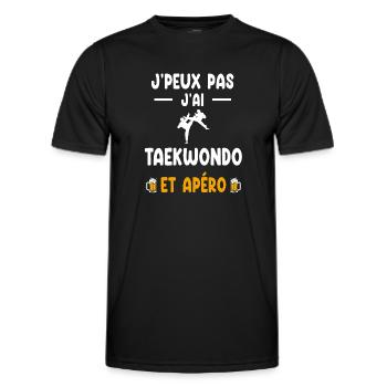 Taekwondo Ich kann nicht Ich kann Taekwondo Aperitif - Männer Funktions-T-Shirt - Schwarz - Vorne - AI Model Male 178 dark (178cm)