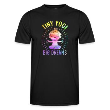 Tiny Yogi Big Dreams Meditation - Men's Functional T-Shirt - black - Front - AI Model Male 178 dark (178cm)