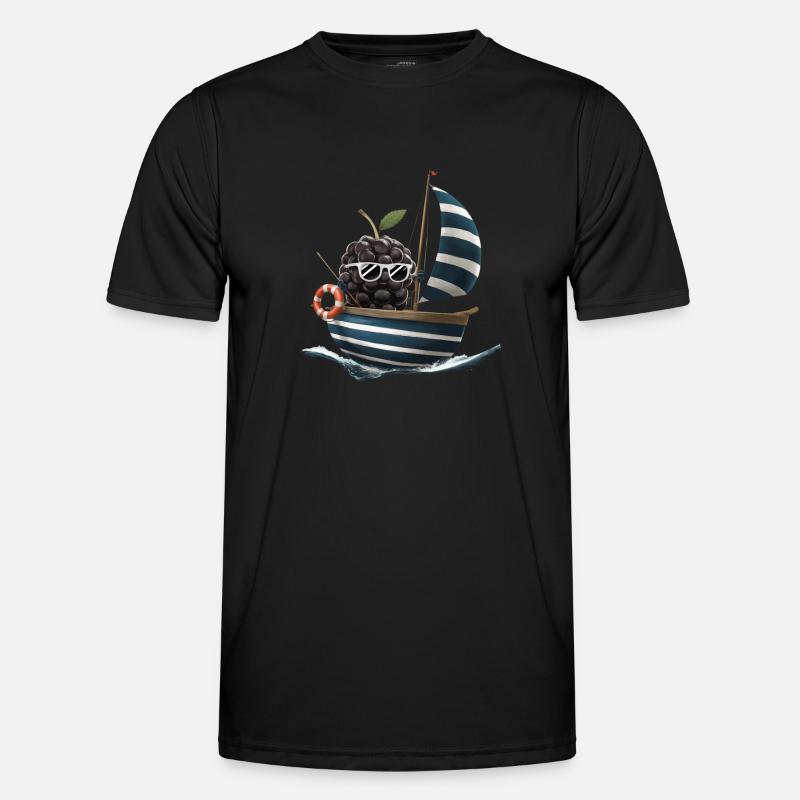 Obst Brombeeren Bootfahren Geschenk - Männer Funktions-T-Shirt - Schwarz