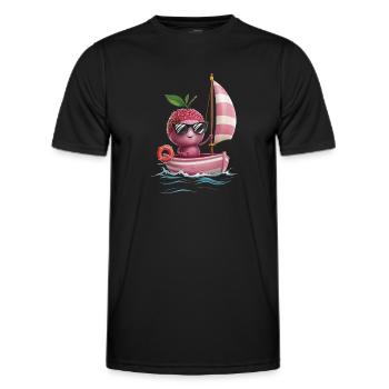 Frucht Litschi Bootfahren Geschenk - Männer Funktions-T-Shirt - Schwarz - Vorne - AI Model Male 178 dark (178cm)