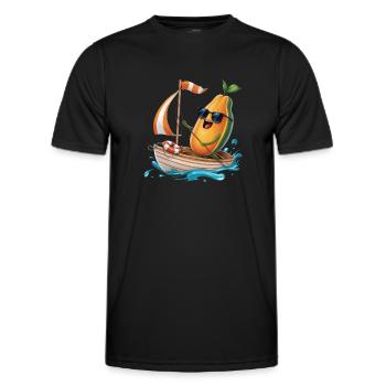 Frucht Papaya Bootfahren Geschenk - Männer Funktions-T-Shirt - Schwarz - Vorne - AI Model Male 178 dark (178cm)