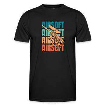 L’airsoft - T-shirt sport Homme - noir - Devant - AI Model Male 178 dark (178cm)