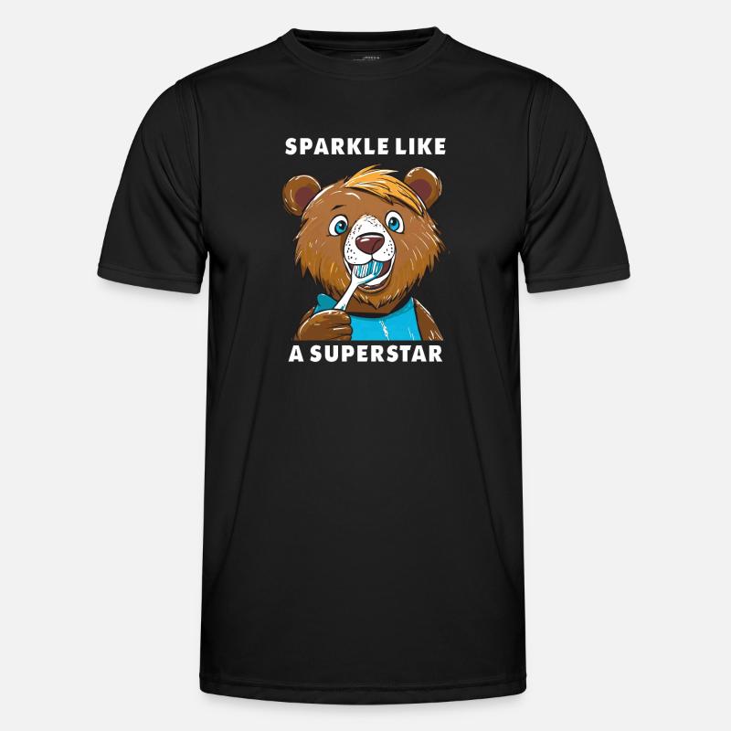 BEAR SPARKLE LIKE A SUPERSTAR - Men's Functional T-Shirt - black