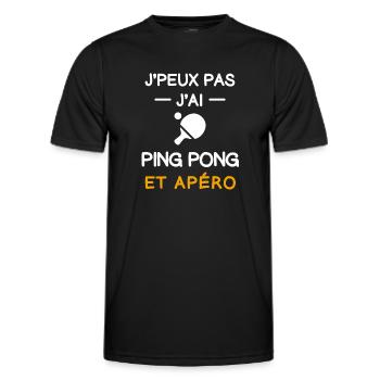 Ich kann nicht, ich habe Tischtennisschläger, Aperitif - Männer Funktions-T-Shirt - Schwarz - Vorne - AI Model Male 178 dark (178cm)