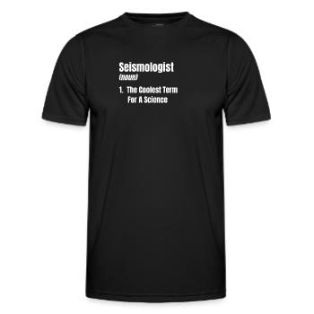 Seismologe (substantiv) 1. Der Coolste Begriff - Männer Funktions-T-Shirt - Schwarz - Vorne - AI Model Male 178 dark (178cm)