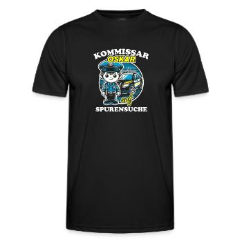 Kommissar Oskar Spurensuche - Männer Funktions-T-Shirt - Schwarz - Vorne - AI Model Male 178 dark (178cm)