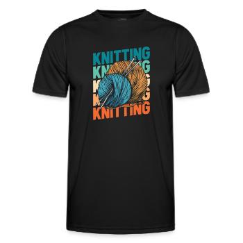 Knit - Men's Functional T-Shirt - black - Front - AI Model Male 178 dark (178cm)